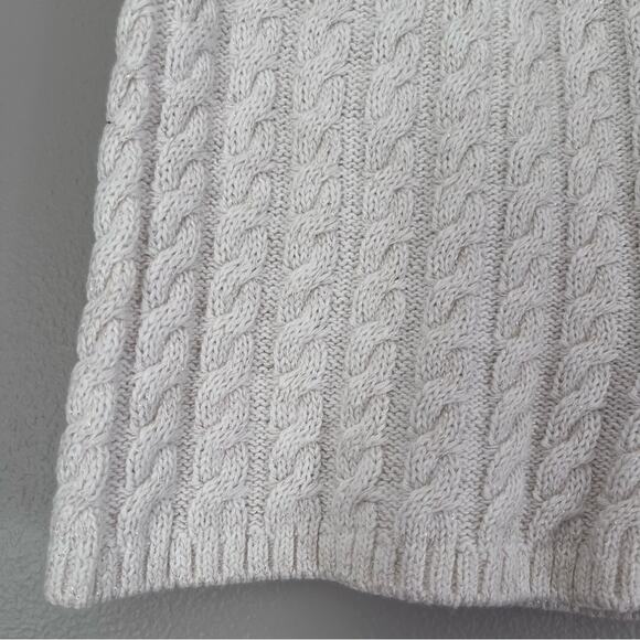 Janie and Jack NEW Cable Knit Stretch Cotton Pull On Shorts Cream and Sugar Sz 8 - Picture 3 of 7